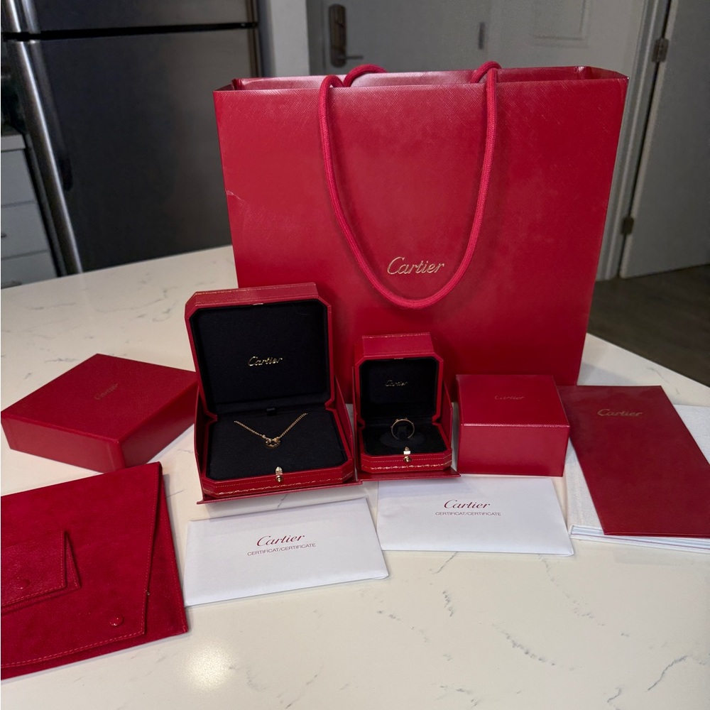Cartier Rose Gold Love Necklace & Ring Set